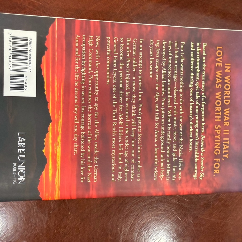 Beneath a Scarlet Sky by Mark Sullivan - Picture 3 of 4